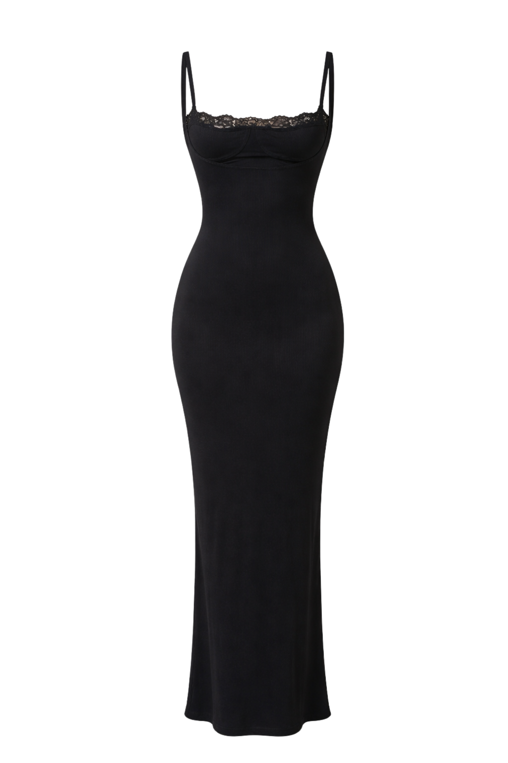 LONG SLIP DRESS WITH LACE