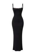 LONG SLIP DRESS WITH LACE