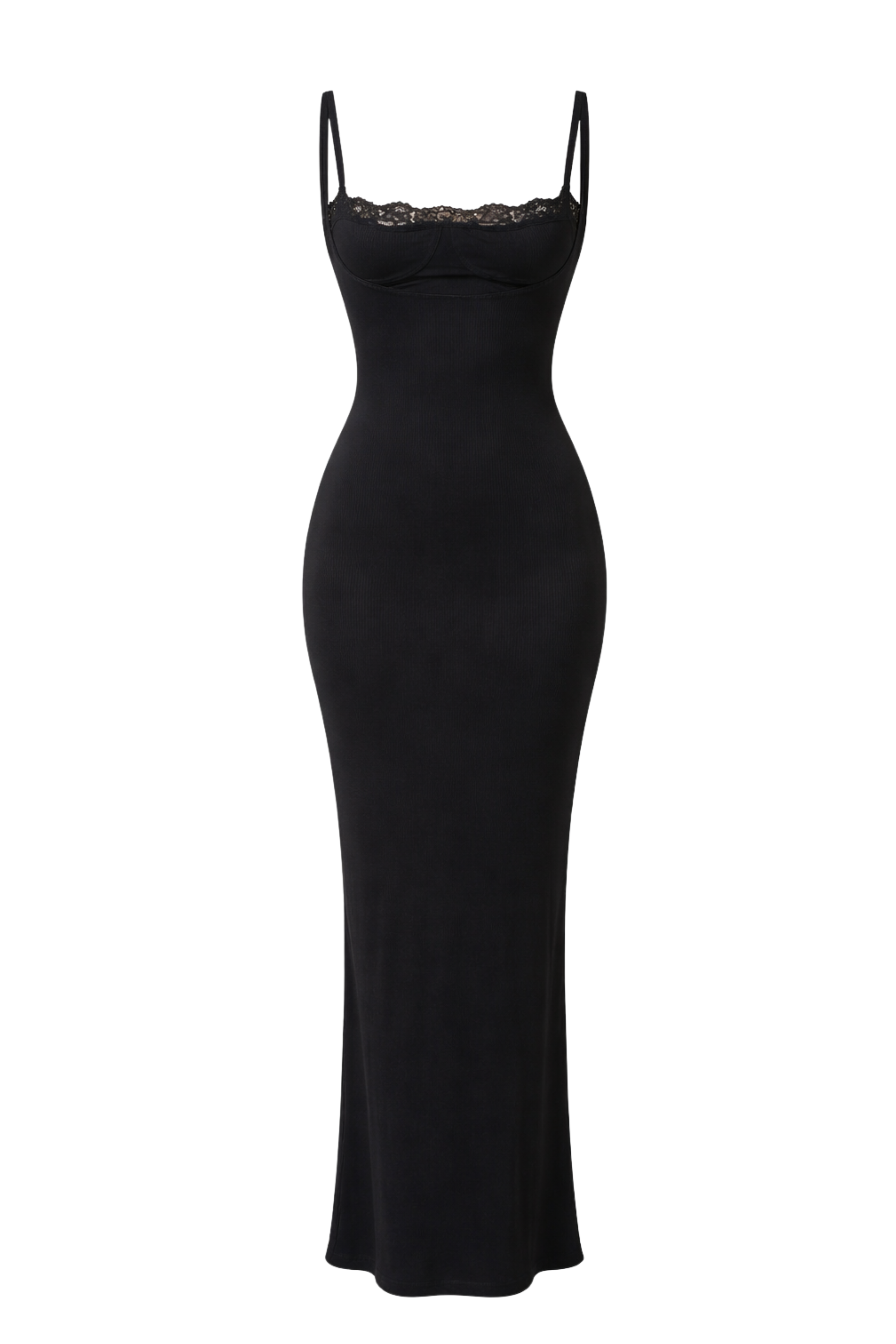 LONG SLIP DRESS WITH LACE