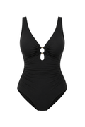 RUCHED MESH SWIMSUIT WITH PADS