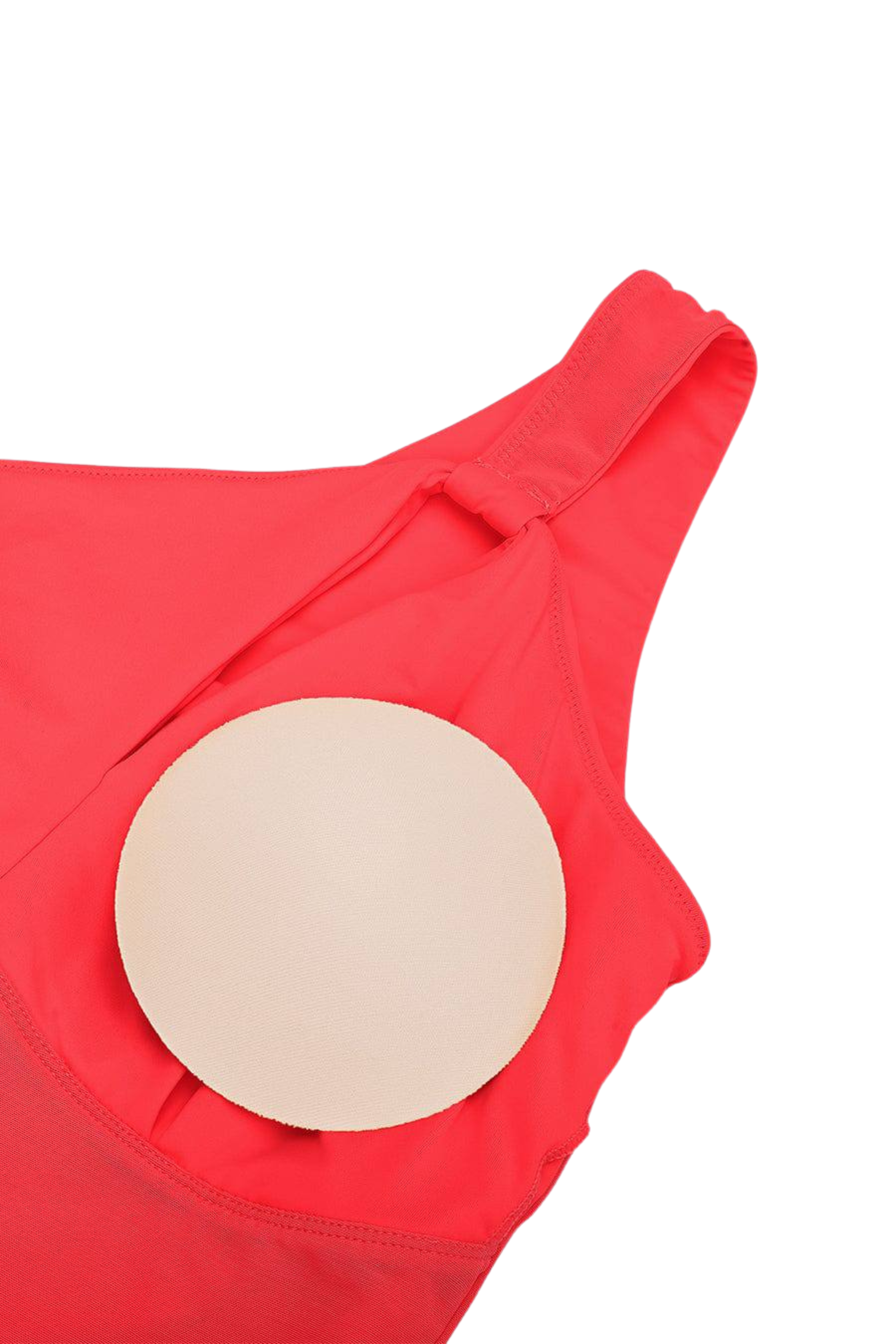 ONE SHOULDER RUCHED SWIMSUIT WITH PADS