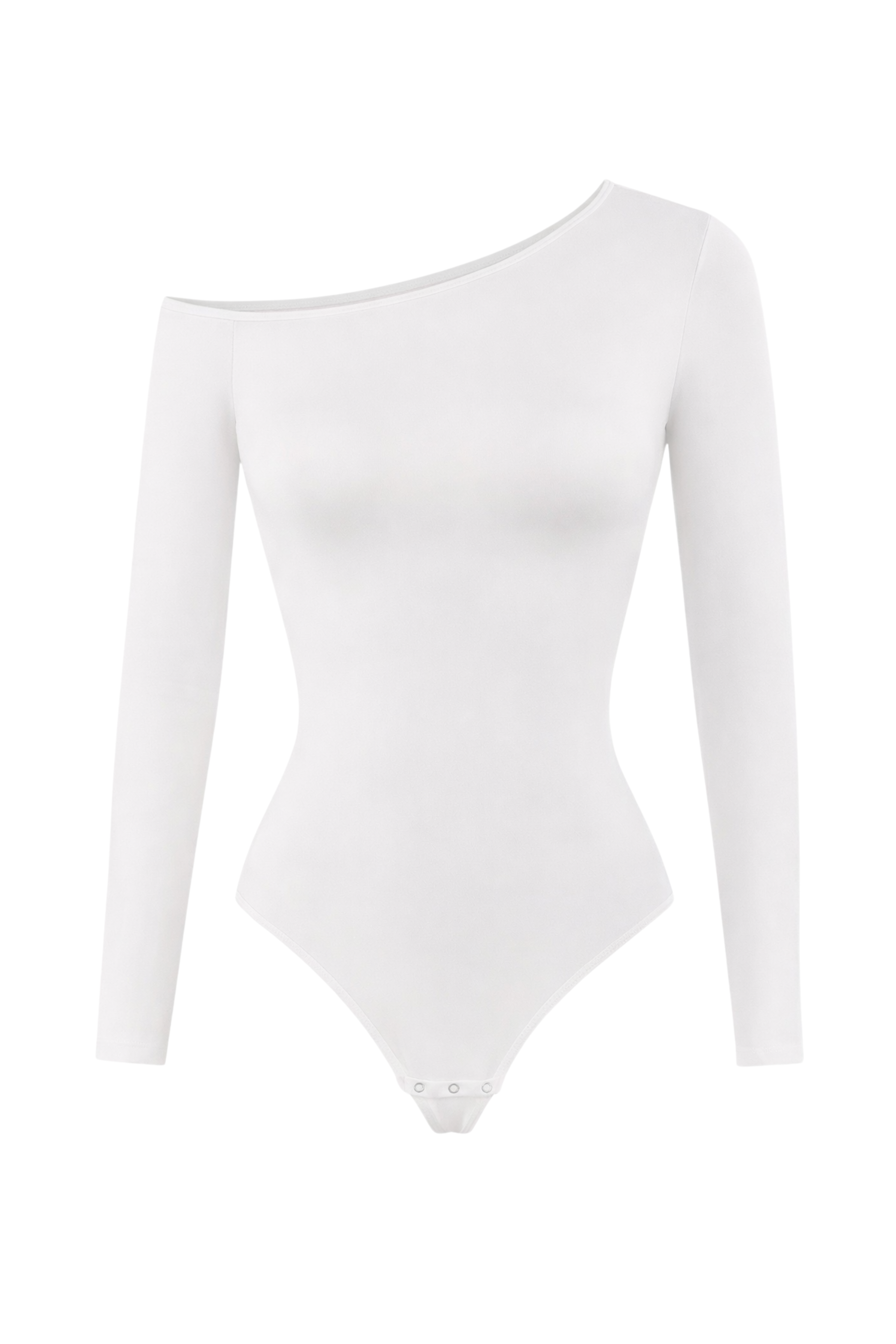DIAGONAL NECK LONG SLEEVE BODYSUIT