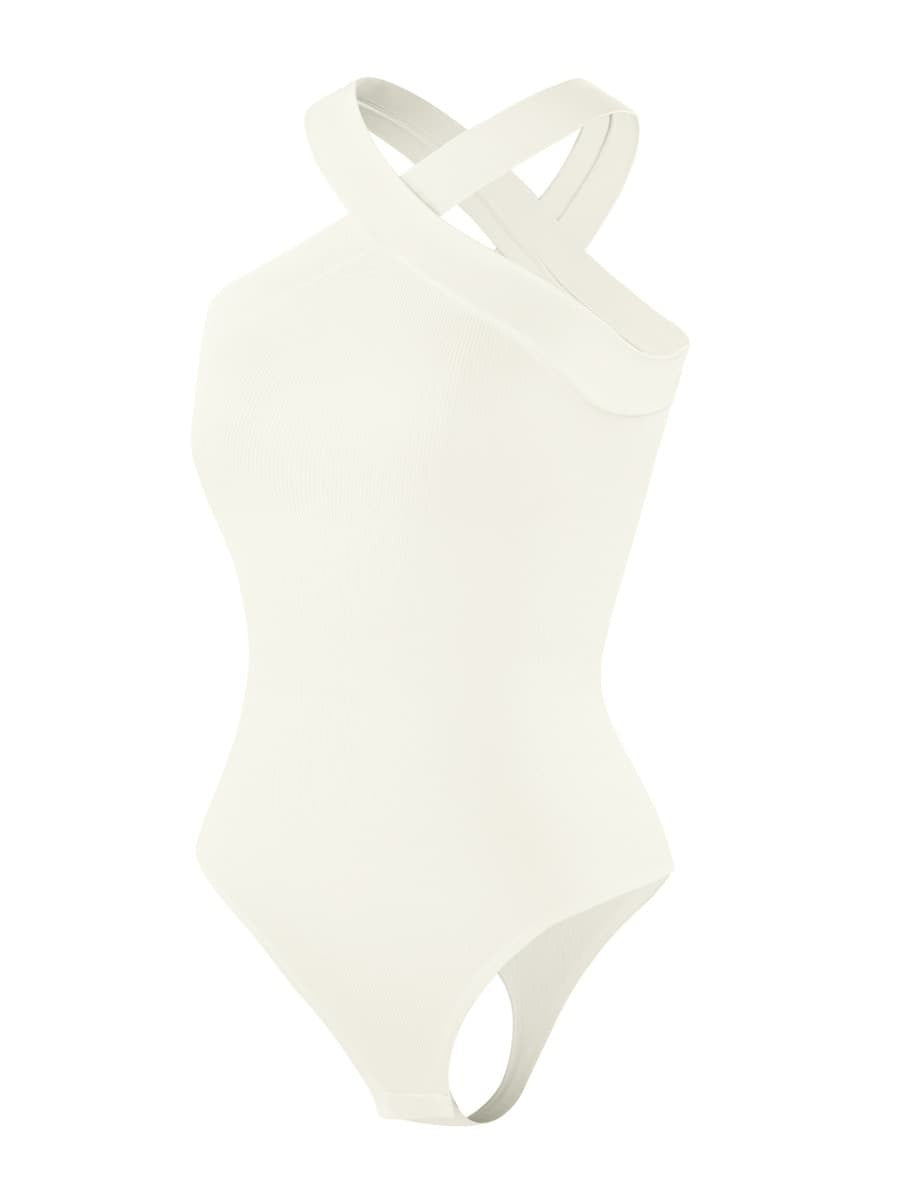 CROSSOVER HALTER BODYSUIT